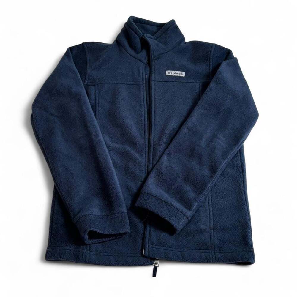 Columbia Navy Fleece Zip Up Outdoors Sportswear Hiking Winter Women's L